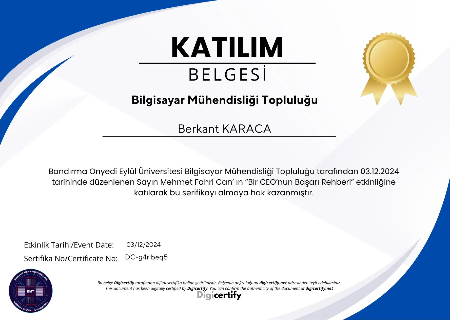 Certificate